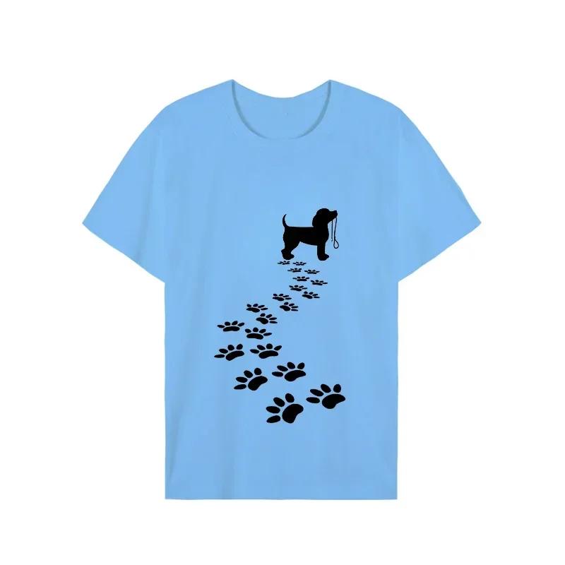 Letnie Koszulki Moda Wzór Łapy Psa Koszulka Damska Męska Top Zabawna Koszulka Graficzna dla Miłośników Psów Femme Koszulka Harajuku Koszulka Hip Hop