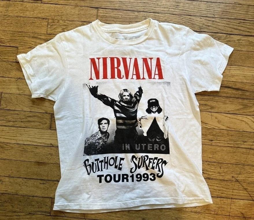 VINTAGE NIRVANA AND BUTTHOLE SURFERS TOUR TEE Shirt 1993 SIZE LARGE S