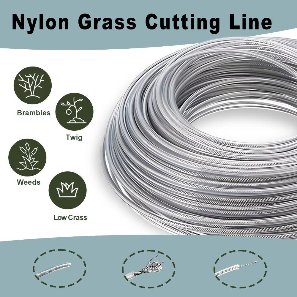 Nylon and Steel Wire Grass Trimmer Line 5m/10m/15m*2.4mm/2.7mm/3mm Trimmer Rope  Garden Maintenance