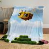 1pc Bee World Theme Design Flannel Blanket - 3D Printed Soft Warm, All-Season Lightweight Throw for Camping Travel Bed-080706