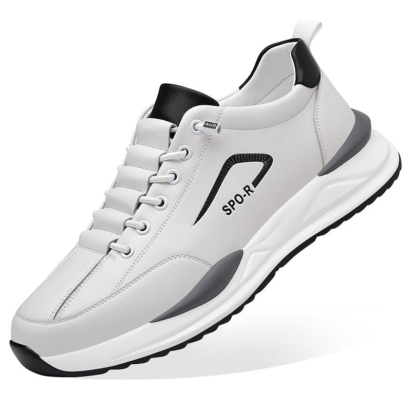 Модная брендовая мужская повседневная обувь универсальная мужская обувь для путешествий и прогулок стильная мужская обувь на шнуровке из вулканизированной кожи мужские туфли на плоской подошве для отдыха на природе 38 белый 7995₽