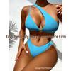 2024 European & American Women's Color Block Bikini: Sexy Beach Swimsuit