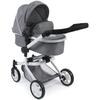 Kombi Stroller for Mika Doll - Bayer Design - Adjustable Handle - Grey Denim Color and White Frame