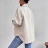 European-American Women's Corduroy Long Sleeve Solid Color Shirt Jacket 2025