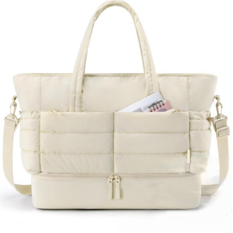 Double Travel Luggage Bag Ladies Fitness Bag Women's Handbag Lightweight Fluffy Handbag