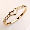Huitan Hollow Heart Finger Rings for Women Exquisite Thin Rings Wedding Bands Accessories Anniversary Gift Statement Jewelry