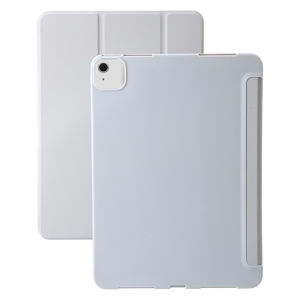 For iPad Air 13 (2025)/(2024) Leather Case Inner Silicone Tablet Cover with Tri-Fold Stand