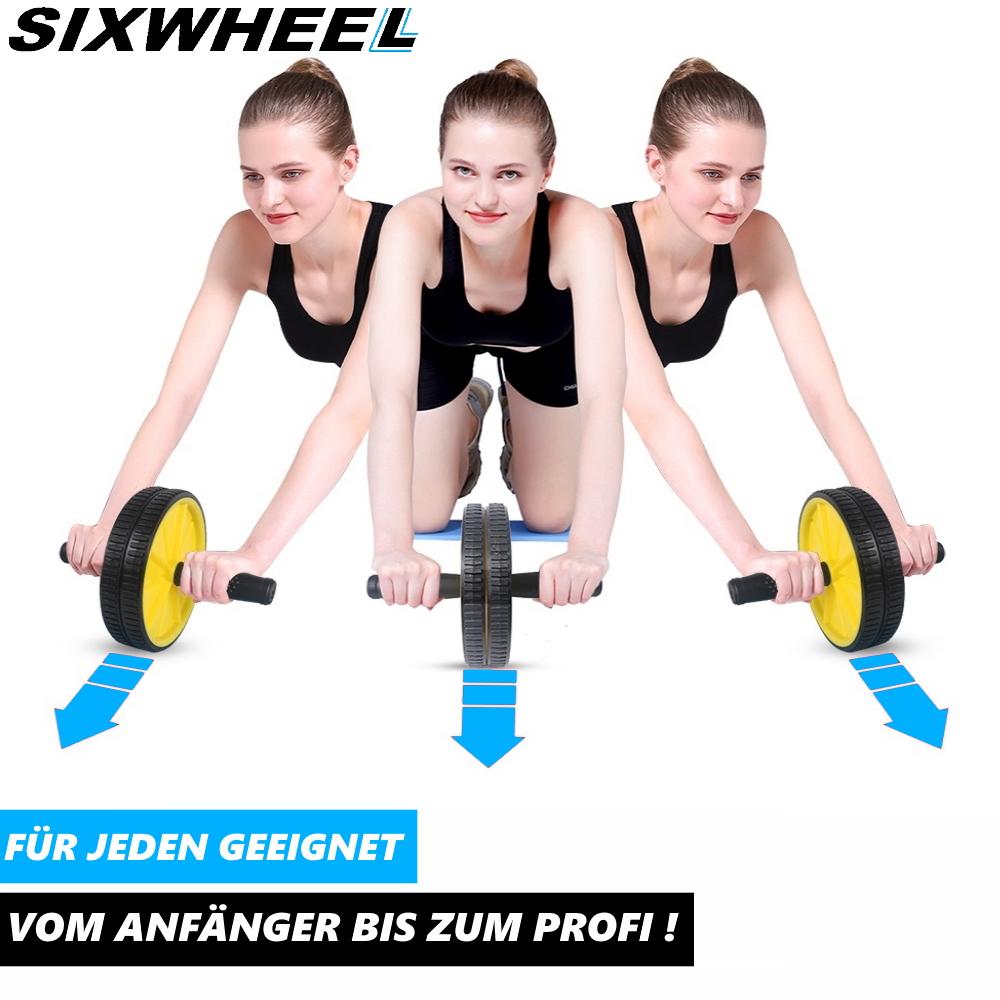 SIXWHEEL Abdominal Roller Abdominal Trainer Abdominal Muscle Trainer AB Roller Incl.. Knee Mat