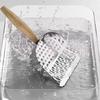 2 In 1 Cat Litter Scoop Wood Handle Stainless Steel Cat Poop Sifting Tool Comfortable Grip Easy To Clean Litter Box Scooper