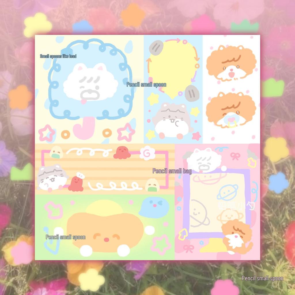Multi-Season Sticky Note Collection: Pencil, Small Spoon, Notebook, Journal, Student Collage, Multi-Grid Design