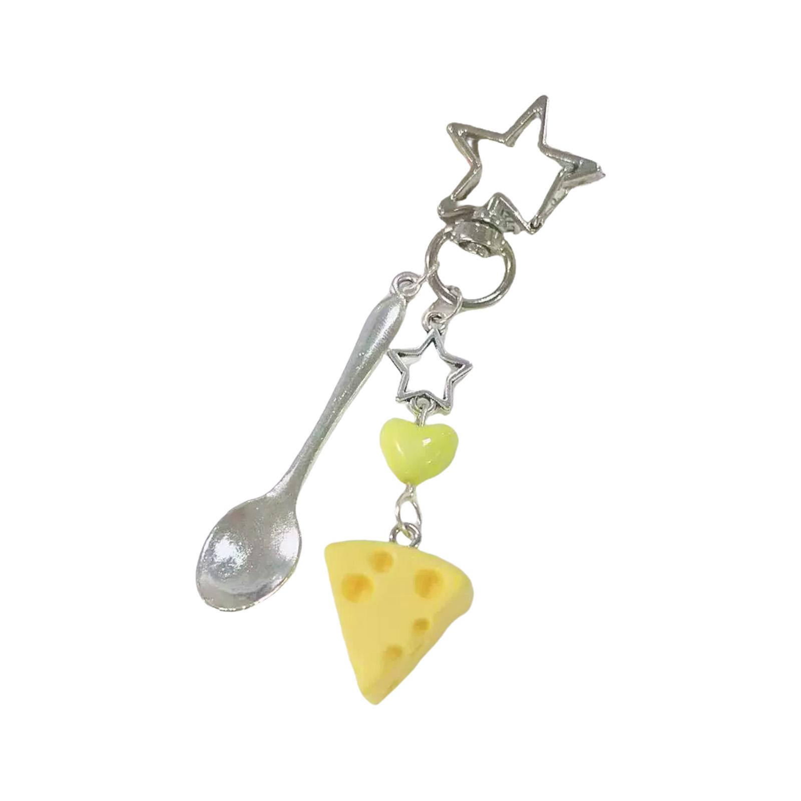 

Y2K Inspired Keychain Cartoon Cheese Design Alloy Phone Chain Strap Anti Slip Protections and Stylish Decoration 2