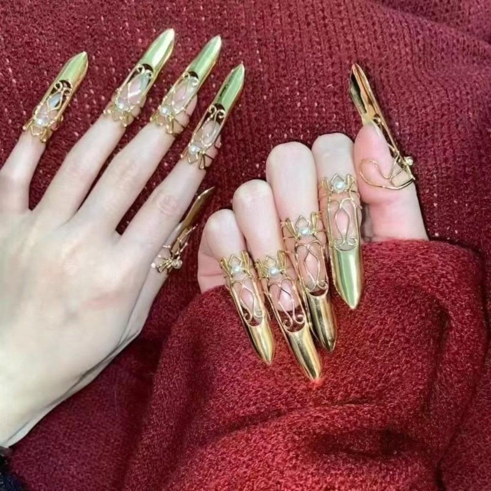 5/10pcs Adjustable Nail Accessories Zinc Zinc Alloy Styling Armor Set Fashion Nail Rings  Hanfu Costume