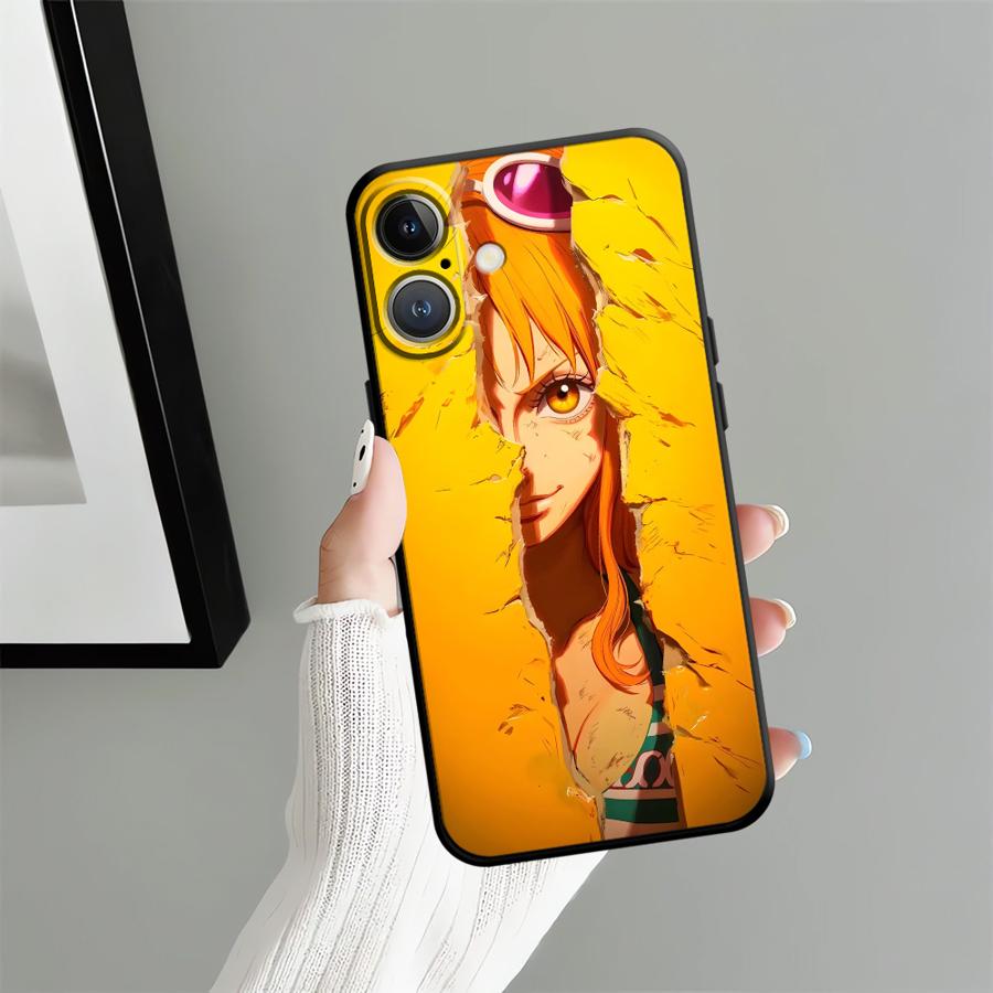 One Picec Nico Robin Nami Case for iPhone XR XS Max 13 12 11 17 Pro Max 15 16 14 Plus 7 8 17Air Black Soft Phone Cover