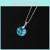 Deepspace And Love Shell Shape Necklace Geometric Glass Pendant Gift Jewelry