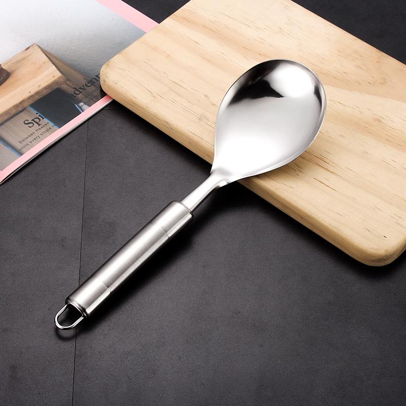 Stainless Steel Kitchen Utensil Set - Frying Spatula, Wok Spatula, Soup Ladle, Slotted Spoon.