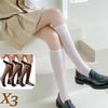 3 Pairs Sheer Ultra Thin Stockings SET NEW Fashion Women's Transparent Mid-Calf Glass Silk Socks for Women JK Lolita Gothic Girls