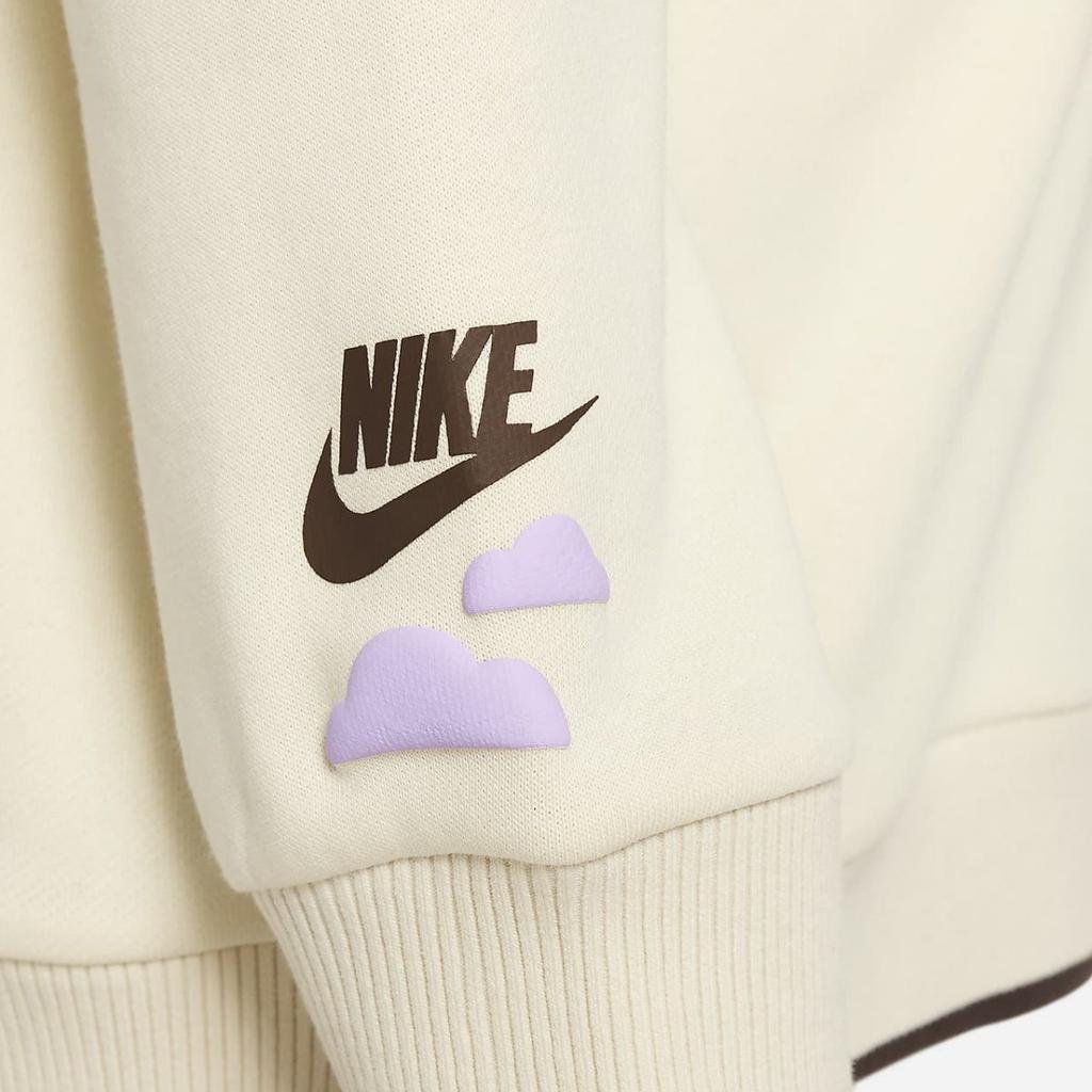 Nike Swoosh Letter Print Round Neck Casual Long Sleeve Sweatshirt Baby sweatshirt Coconut-Milk HF2189-113