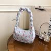 1Pcs Cute Flower Bow Print Canvas Shoulder Bags New Korean Girl Handbags Outdoor Travel Women Keys Phone Messenger Bag