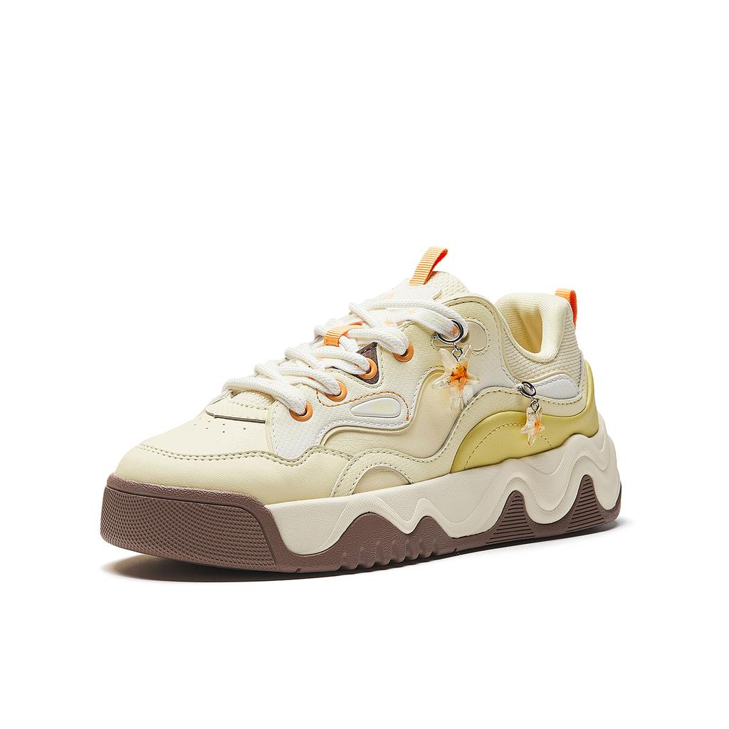 Anta Little Star Low-Top Retro Sneakers Women Sneakers Cream-Yellow 122618036-2
