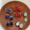 Minimalist Geometric Oval Stone Stud Earrings Women Men Lightweight Luxury Ear Cuffs