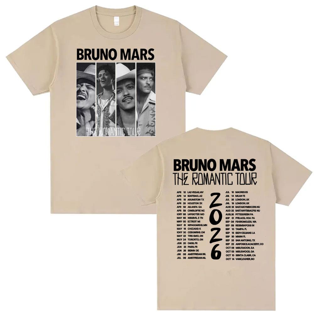 Bruno Mars The RoUnisextic Tour 2026 Print T Shirts Unisexs Clothing Harajuku Gothic T Shirt Fashion Summer ONeck Oversized Tshirts