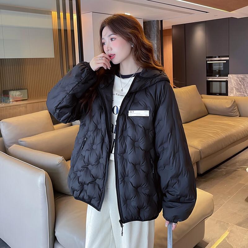 TonLion Women's Hooded Embossed Down Jacket