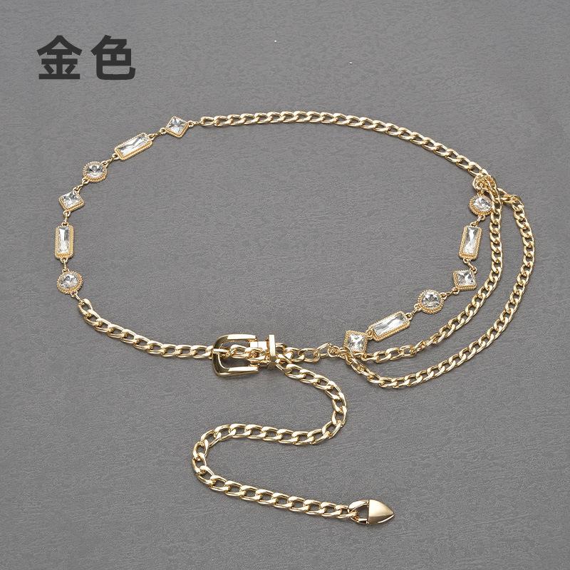 

Цепочка на талию Женский тренд Кристальная подвеска Металлический тонкий ремень С юбкой С платьем на талии.