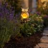 Solar Owl Garden Light, Outdoor Metal Owl Solar Light with Stake, LED Warm Glow Pathway Light for Backyard Patio Lawn Flower Bed
