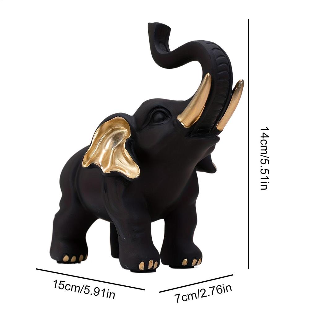 Light Luxury Elephant Sculpture Office Desk Decor European Style Home Living Room TV Cabinet Elephant Decor