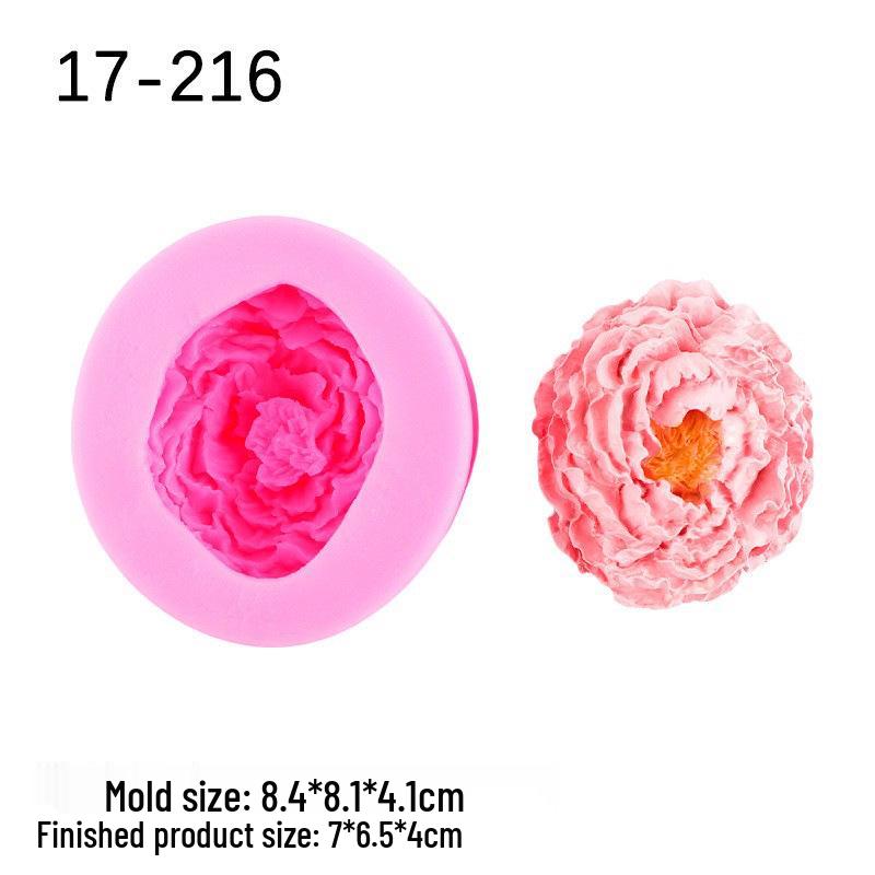 3D Hibiscus Rose Peony Flower Silicone Mold for Cake, Soap, Resin, Plaster Ornaments