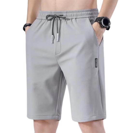 Pánské léto Ležérní šortky Elastická šňůrka v pase Rovné Široké nohavice Šortky Kapsy Design Ledové Hedvábí Jednobarevné Sportovní šortky