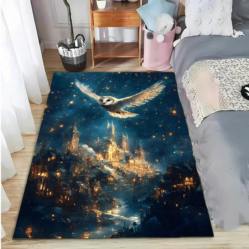 15 Size Magic Academy Owl Printed Carpet Rugs Living Room Bedroom Bedside Bathroom Home Decor Floor Mat Kids Room Non-slip Mat