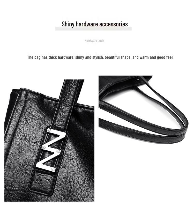 2026 Retro Women's Large Capacity Soft Leather Tote - Casual Single Shoulder Underarm Bag