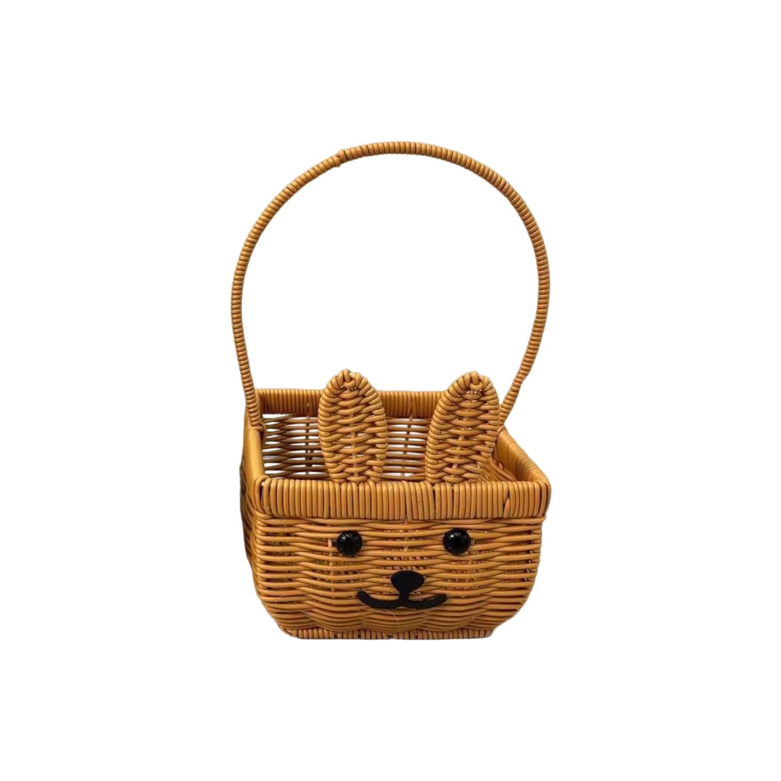 Handmade Rattan Woven Shopping Basket, Bath Basket, Outdoor Picnic Basket, Vegetable Shopping And Picking Old-fashioned Vegetable Basket. One Size оранжевый