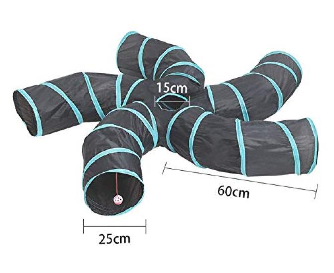 Foldable Cat Tunnel, Cat Toy, Pet Supplies, Long Tunnel, Collapsible and Washable, Great for Exercise, Easy Storage, and Stress Relief (5-Pack