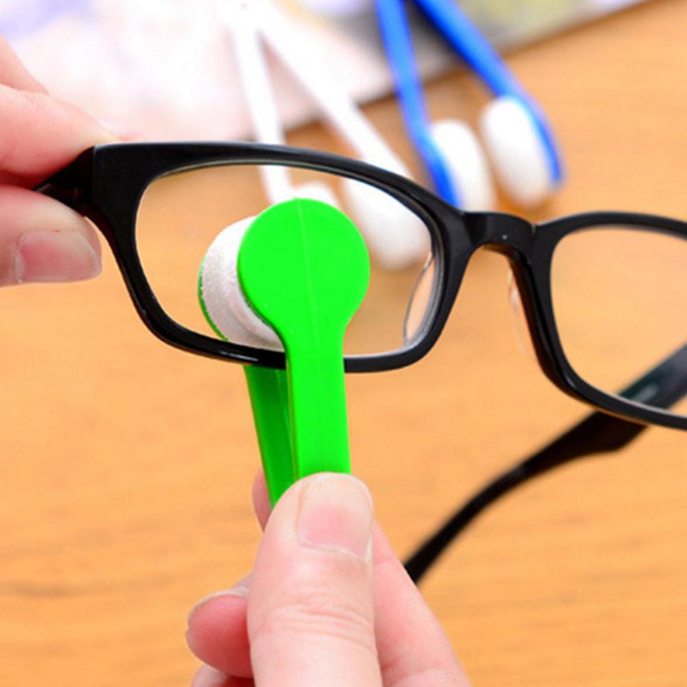1/2/4Pcs Eyeglass Cleaning Rub Mini Glasses Microfiber Cleaner Sun Glasses Soft Brush Cleaning Clip Color Random