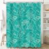 Vintage Style Floral Printed Shower Curtain Made Of Polyester Waterproof Material For Bathroom Decoration Green Color 180X240Cm