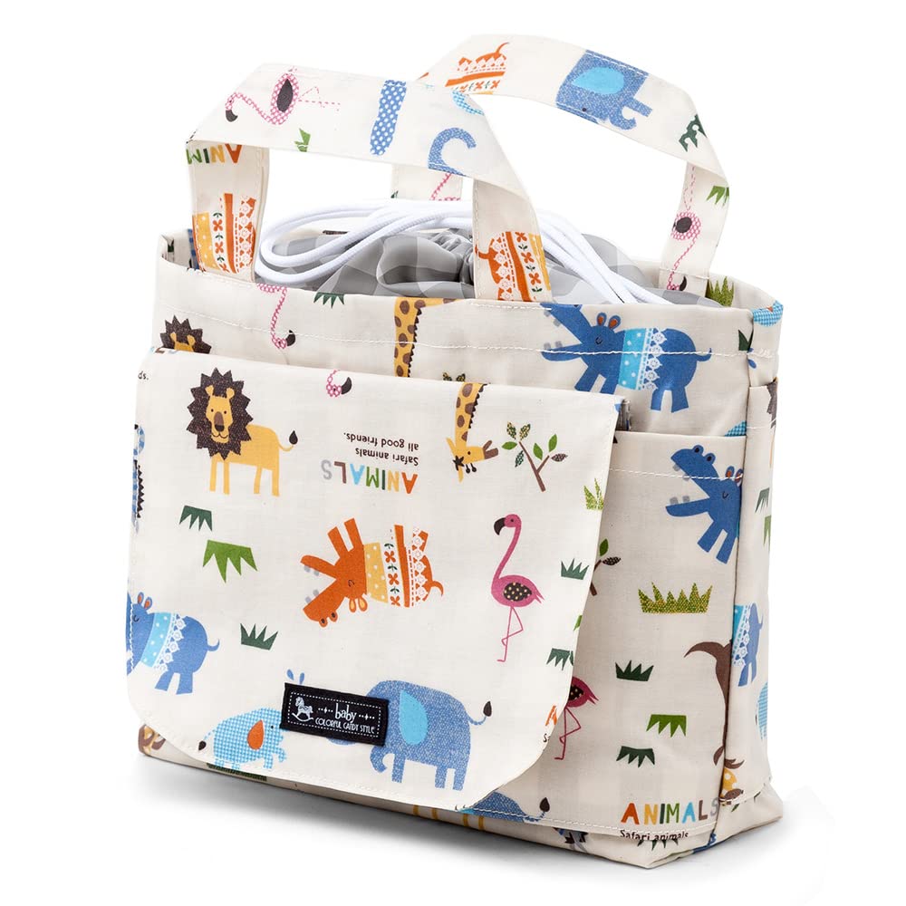 

Diaper Pouch Diaper Bag for Made in Animal March Across the Savanna Natural B1303500 (Drawstring Tote) Outings, Japan, (Scarecrow Pattern, Color)