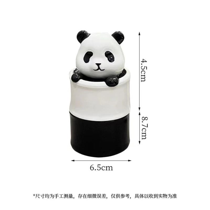 Creative Panda-shaped Ceramic Toothpick Holder Cute Home Toothpick Storage Box, Exquisite Cotton Pick and Dental Floss Boxes