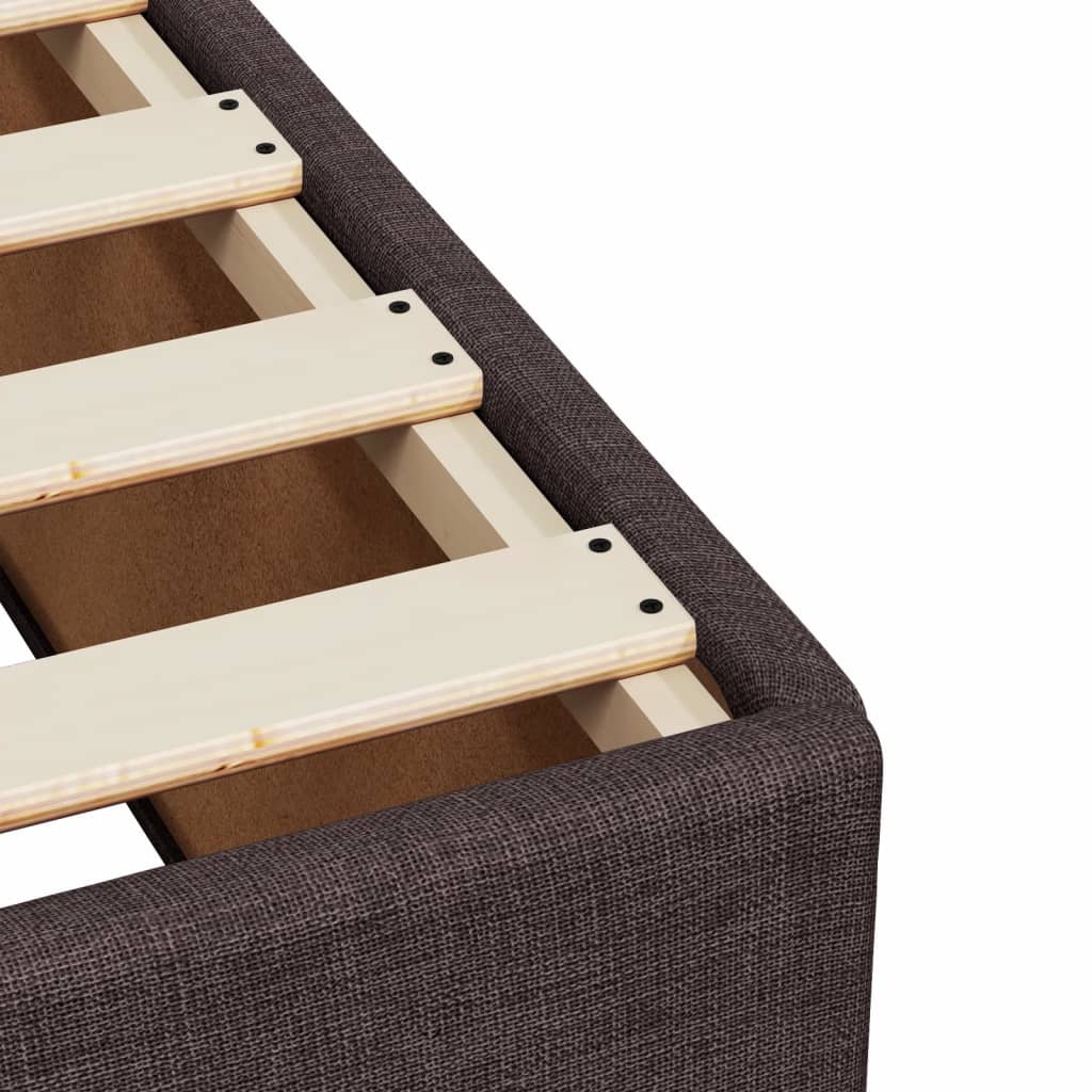 Box Spring Bed with Mattress Dark Brown 140 x 200 cm Fabric