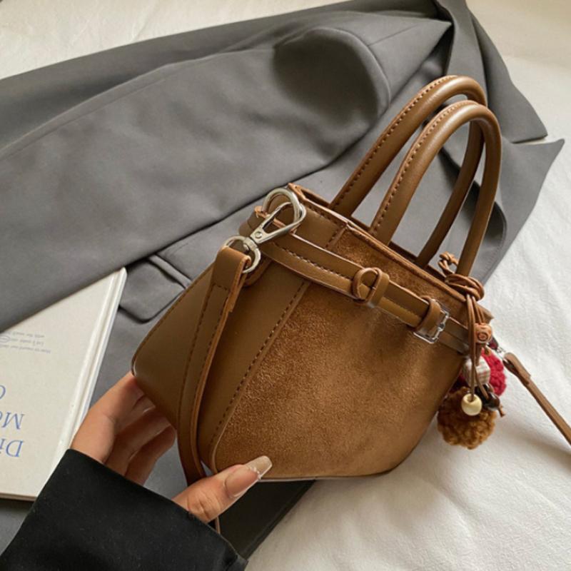 Retro Suede Crossbody Bag Women's Handbag Faionable Small Square Bag Casual Sle Single Oulder Strap Soft PU Material
