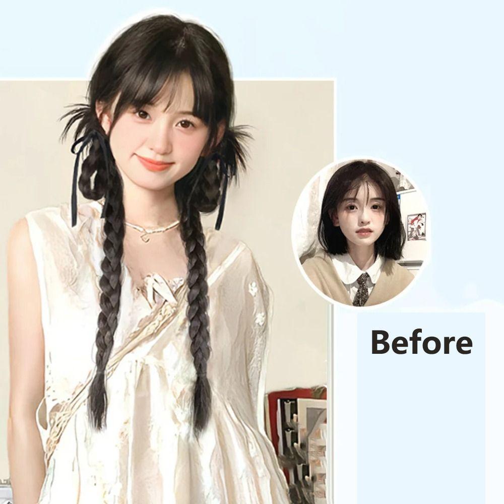 2Pcs Twist Braid Wig Bubble Braid Fried Dough Chicken Feather Boxing Braid  for Women