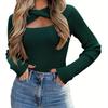 Asymmetrical Hollow Twist Knit Sweater