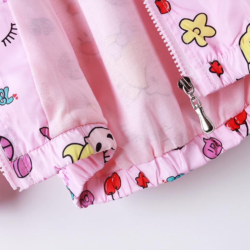 Neue Kinderkleidung Frühling und Herbst dünnes Kapuzen-Reißverschluss-Shirt Mädchen-Jackenmantel