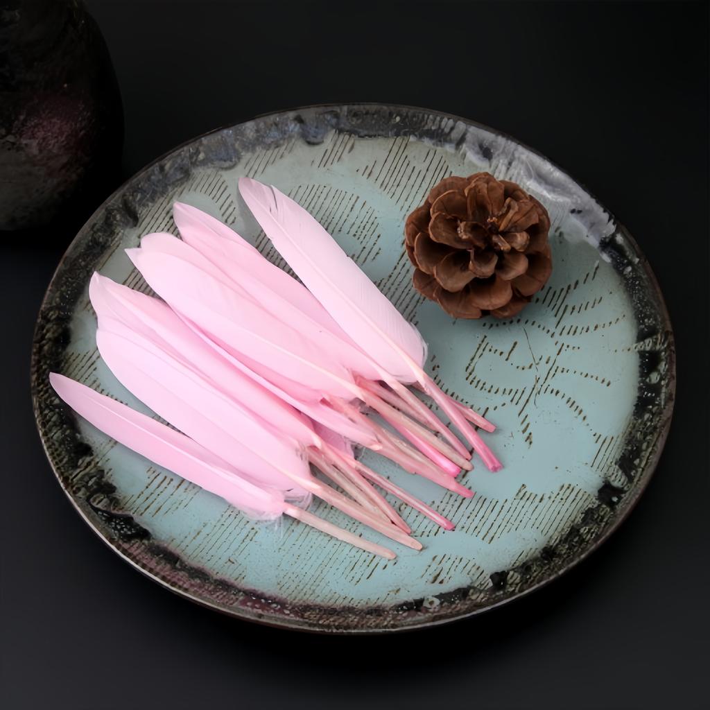 100Pcs Blue Goose Feathers 10-15cm Natural Dyed Feather for Wedding Decoration Party DIY Crafts Halloween Costume Supplies