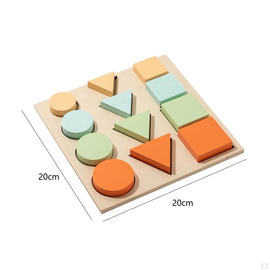 Shape Puzzle Wooden Geometric Toddler Preschool Learning Materials Toy for