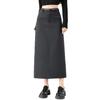 Gray High-End Slimming Skirt for Women - Spring 2026 Arrival, Versatile Temperament, Slit, Hip-Hugging, Mid-Length Skirt