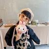 Adorable Plush Bunny Shoulder Bag For Girls Cute Floral Mini Coin Purse