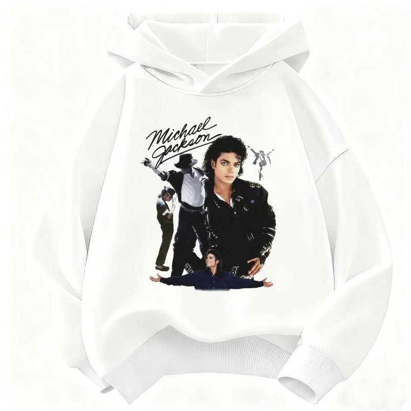 Felpa con Stampa Michael Jackson per Bambini e Ragazzi/e – Calda Felpa con Grafica Icona Pop Stile Retro Autunno/Inverno per Bambini e Ragazzi/e