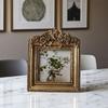 Antique Ornate Photo Frame with Florals Relief Retro Picture Frame Wall and Tabletop Display for Home Decors Art Gallery